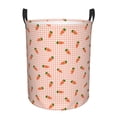 thumbnail image 1 of Lsque orange carrot on a gingham Pattern Laundry Hamper Basket, Tall Woven Rope Hamper Basket for Clothes, Lightweight Storage Basket, Collapsible Waterproof-Small, 1 of 6