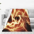 thumbnail image 1 of Lsque orange lightning Pattern Fuzzy Fleece Throw Blanket Extra Large,Super Soft,Fluffy and Warm Blankets for Couch,Bed,All Season Use-60"x50", 1 of 7