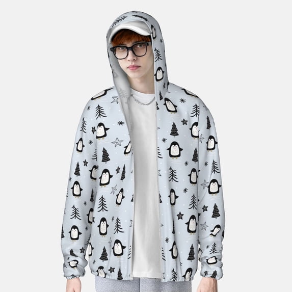 Lsque penguin tree star UPF 50+ Lightweight Sun Protection Men's Women's Long Sleeve Shirt, Hoodie Performance -Small
