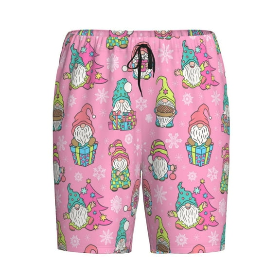 Lsque pink Holiday Joy Mens Sleep Pajama Shorts,Short Pajama Pants, Cotton Ultra-Soft Knit-3X-Large