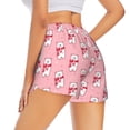 thumbnail image 1 of Lsque pink Scarf bear Printed Women's Running Shorts with Liner Pockets,Elastic Quick Dry Workout Athletic Gym Yoga Shorts,Womens High Waist Shorts-Large, 1 of 9