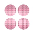 thumbnail image 1 of Lsque pink argyle Pattern 4" Drink Coasters Set of 4, PVC Leather Absorbent Coasters, Table Coaster Set Decorative Coffee Cup Coasters Housewarming Gift-Round Shape, 1 of 6