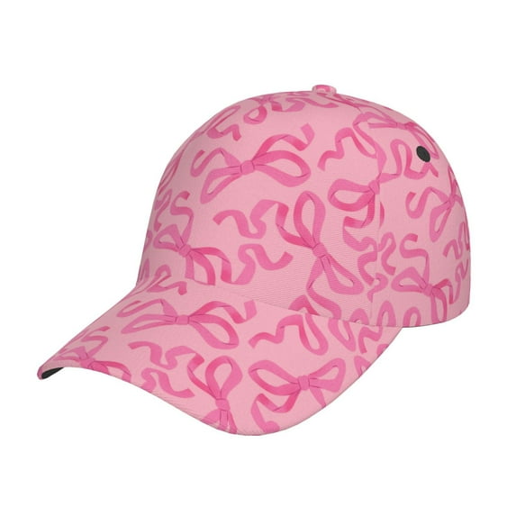 Lsque pink bow Pattern Baseball Cap Trucker Low Profile Hat Golf Dad Hat Adjustable Original Classic Unconstructed Plain Cap Men Women