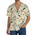thumbnail image 1 of Lsque pirate with sailing Print Men's Cuban Collar Short Sleeve Shirt Summer Beachwear Casual Button Down Fashionable Vacation Leisure Shirt-4X-Large, 1 of 5