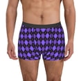 thumbnail image 1 of Lsque purple argyle Pattern Men’s Total Support Pouch Boxer Briefs, X-Temp Cooling, Moisture-Wicking Underwear, Regular, Long-leg and Trunk-Large, 1 of 5
