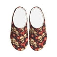 thumbnail image 1 of Lsque record Skull rock Pattern Womens Comfort Cotton on Scuff With Memory Foam and Anti-skid Sole Slipper-42/43, 1 of 7