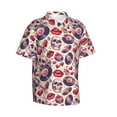 thumbnail image 1 of Lsque record rock Skull lips pattern Hawaiian Shirt for Men, Unisex Summer Beach Casual Short Sleeve Button Down Shirts-Large, 1 of 9