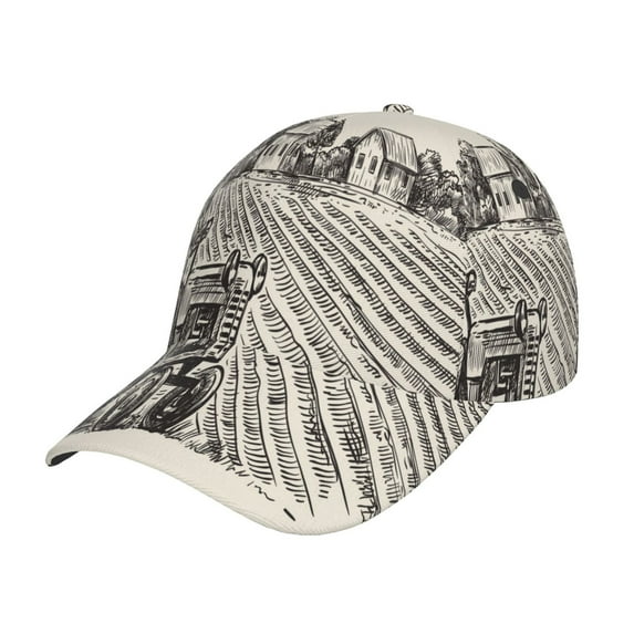 Lsque retro tractor Pattern Baseball Cap Trucker Low Profile Hat Golf Dad Hat Adjustable Original Classic Unconstructed Plain Cap Men Women