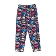 thumbnail image 1 of Lsque rock Skull blue record Print Women's Pajama Pants, Lounge Pant - Comfortable Home Wear,Elastic Waistband, Stylish Design-Medium, 1 of 9