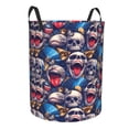 thumbnail image 1 of Lsque rock Skull blue record pattern Laundry Hamper Basket, Tall Woven Rope Hamper Basket for Clothes, Lightweight Storage Basket, Collapsible Waterproof-Medium, 1 of 8
