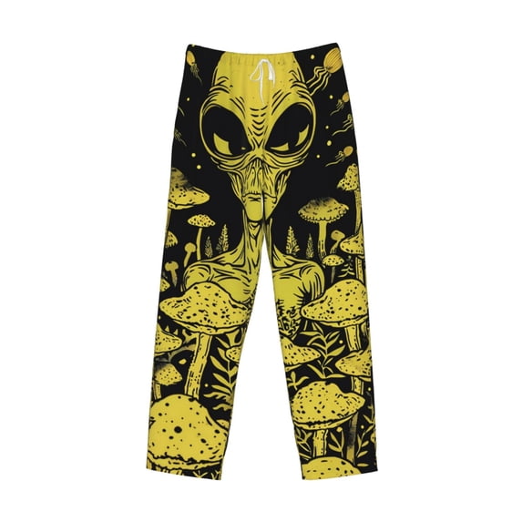 Lsque saucerman Mushroom Forest Print Men's Pajama Pants, Lounge Pant - Comfortable Home Wear,Elastic Waistband, Stylish Design-XX-Large