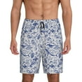thumbnail image 1 of Lsque sea animals Pattern Mens Sleep Pajama Shorts,Short Pajama Pants, Cotton Ultra-Soft Knit-Large, 1 of 6