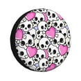 thumbnail image 1 of Lsque skull with hearts Pattern Tire Covers - Tough Tire Wheel Protector for Truck, SUV, Trailer, Camper, RV-14 inch, 1 of 6