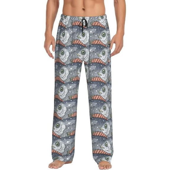 Lsque sparus aurata Print Men's Pajama Pants, Lounge Pant - Comfortable Home Wear,Elastic Waistband, Stylish Design-X-Large