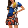 thumbnail image 1 of Lsque sport ball Pattern Nightgowns for Women Sleep Shirts Short Sleeve Nightshirt Pullover Nightdress Soft Sleepwear Relaxed Fit Nightdress, 1 of 6
