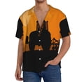 thumbnail image 1 of Lsque tractor cultivating the land Print Men's Cuban Collar Short Sleeve Shirt Summer Beachwear Casual Button Down Fashionable Vacation Leisure Shirt-X-Large, 1 of 5