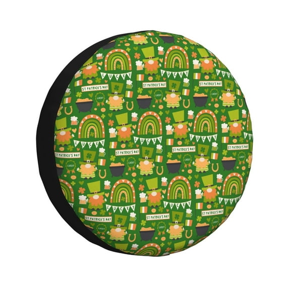Lsque traditional Irish colours Pattern Tire Covers - Tough Tire Wheel Protector for Truck, SUV, Trailer, Camper, RV-17 inch