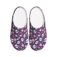 thumbnail image 1 of Lsque white Skull Flower Pattern Womens Comfort Cotton on Scuff With Memory Foam and Anti-skid Sole Slipper-42/43, 1 of 7