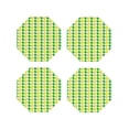thumbnail image 1 of Lsque yellow and green houndstooth Pattern 4" Drink Coasters Set of 4, PVC Leather Absorbent Coasters, Table Coaster Set Decorative Coffee Cup Coasters Housewarming Gift-Octagon, 1 of 6
