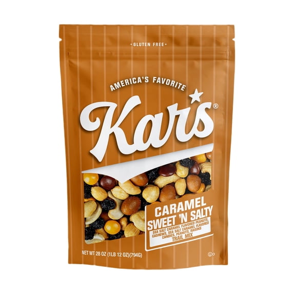 Lsquo N Salty Trail Mix Ndash Resealable Pouch Pack Of 1 Kar Rsquo S Nuts... Caramel Sweet 28 Oz