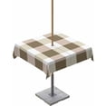 thumbnail image 1 of Lsrtoss Outdoor Tablecloth with Umbrella Hole & Zipper, Brown Plaid Square Tablecloth 54x54 Inch, Spring Summer Farmhouse Buffalo Checkered Patio Table Cover Waterproof Table Cloth for Picnic/Party, 1 of 7
