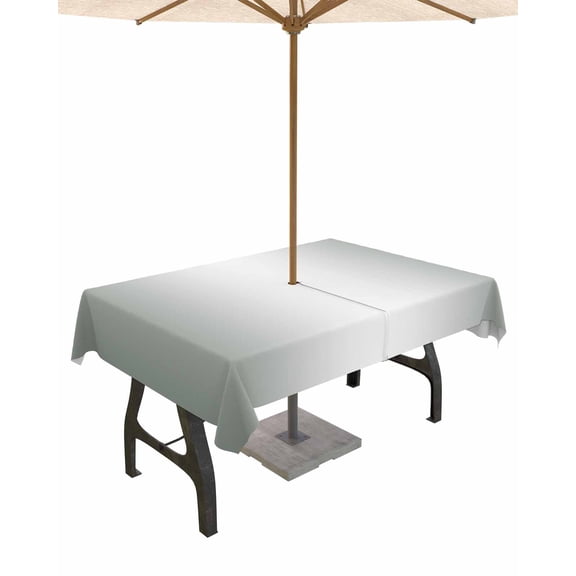 Lsrtoss Outdoor Tablecloth with Umbrella Hole & Zipper, Grey Green Orange Ombre Rectangle Tablecloth 60x102 Inch, Modern Gradient Abstract Art Patio Table Cover Waterproof Table Cloth for Picnic