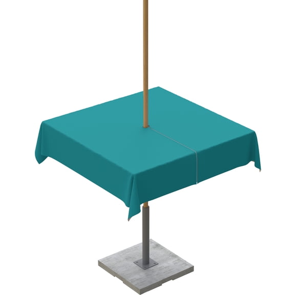 Lsrtoss Outdoor Tablecloth with Umbrella Hole & Zipper, Teal Square Tablecloth 54x54 Inch, Turquoise Pure Teal Patio Table Cover Waterproof Table Cloth for Picnic/Party