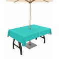 thumbnail image 1 of Lsrtoss Outdoor Tablecloth with Umbrella Hole & Zipper, Turquoise Rectangle Tablecloth 54x80 Inch, Modern Pure Turquoise Patio Table Cover Waterproof Table Cloth for Picnic/Party, 1 of 7