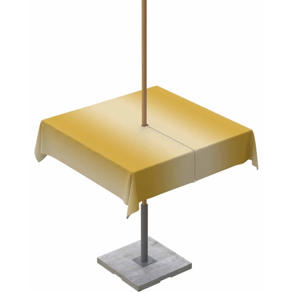 Lsrtoss Outdoor Tablecloth with Umbrella Hole & Zipper, Yellow Ombre Square Tablecloth 54x54 Inch, Modern Abstract Art Farmhouse Gradient Patio Table Cover Waterproof Table Cloth for Picnic/Party