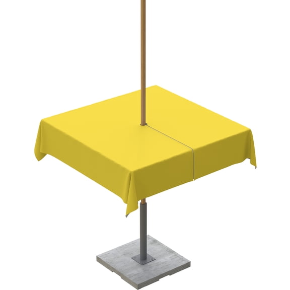 Lsrtoss Outdoor Tablecloth with Umbrella Hole & Zipper, Yellow Square Tablecloth 54x54 Inch, Pure Yellow Patio Table Cover Waterproof Table Cloth for Picnic/Party
