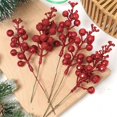 thumbnail image 1 of Lssam 20 Pc Red Christmas Berries Stems and Picks - Glittered Artificial Red Berries for Christmas Tree Decorations, Holiday Crafts, and Festive Wreaths, 1 of 5