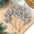 thumbnail image 1 of Lssam 20 Pieces Artificial Christmas Berries - Silver Glitter Berry Picks for DIY Holiday Decor, Xmas Tree Ornaments, and Festive Home Decorating Stems, 1 of 4