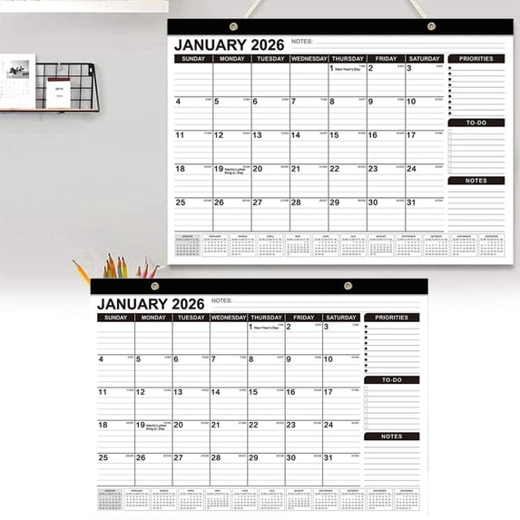 Lssam 2026-2027 Desk Calendar, Large Desktop Calendar 2026 - 18-Month Big Calendar with Thick Paper & Ruled Blocks, Clear Plastic Cover | Ideal for Home, School, Office & Wall Planning
