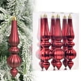 thumbnail image 1 of Lssam 6-Pack Premium Shatterproof Finial Ornaments, 6.7 Inch Long Plastic Ball Drops for Weather-Resistant Outdoor Christmas and Holiday Decorations, 1 of 9