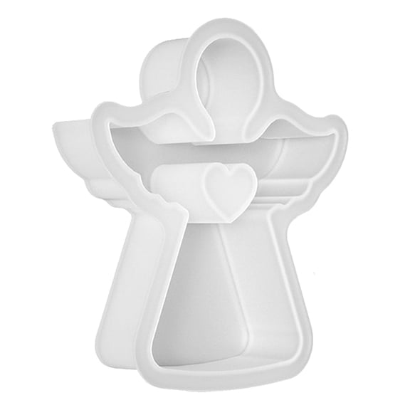 Lssam Angel Silicone Mold Hollow Heart Shape Candle Wax Crafting Kit for Aromatherapy Candles Plaster of Paris Soap Resin Doll Decoration 1 Pack