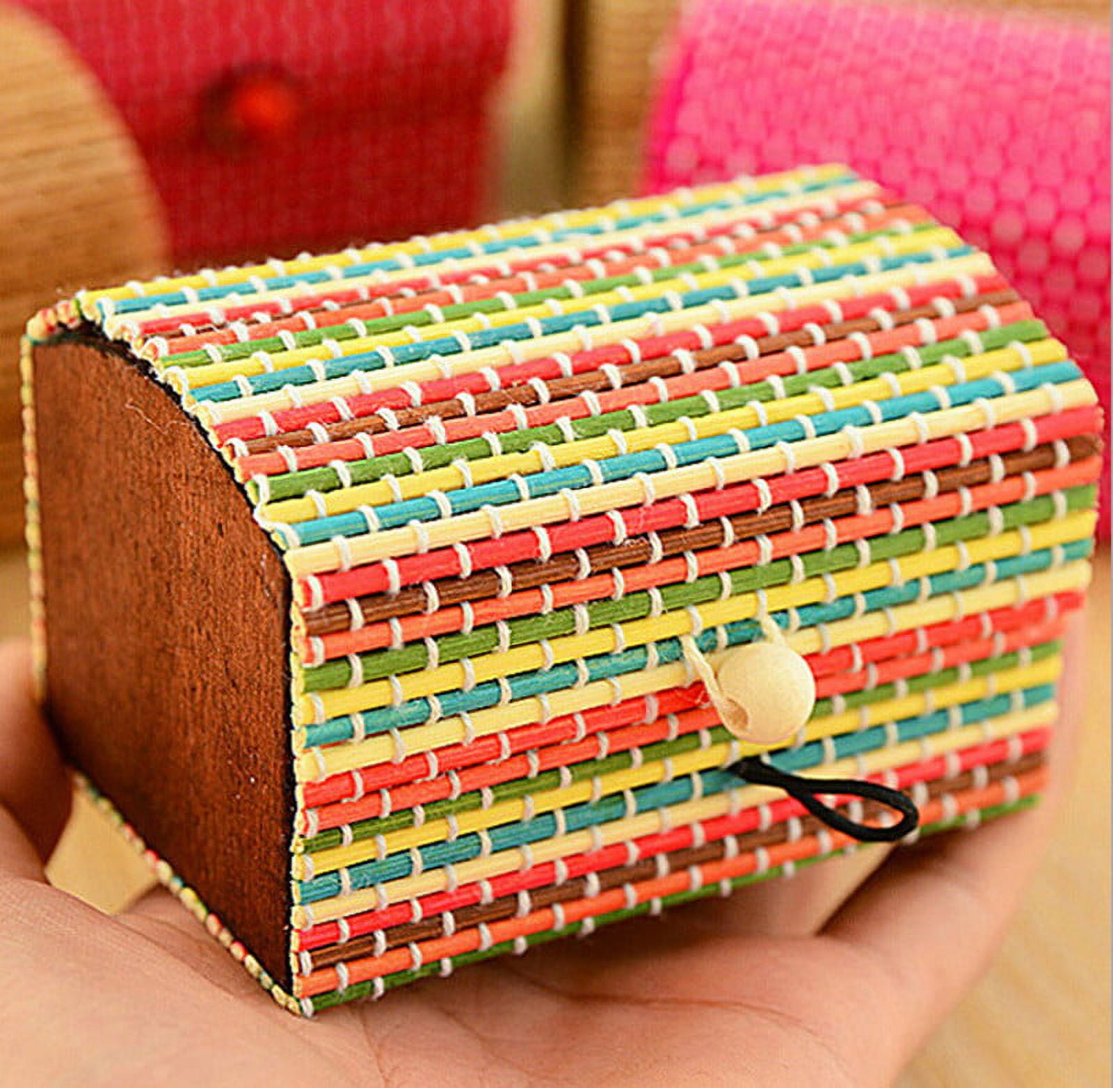 Lssam Bamboo Organizer Boxes, Small Storage Boxes with Lid ...