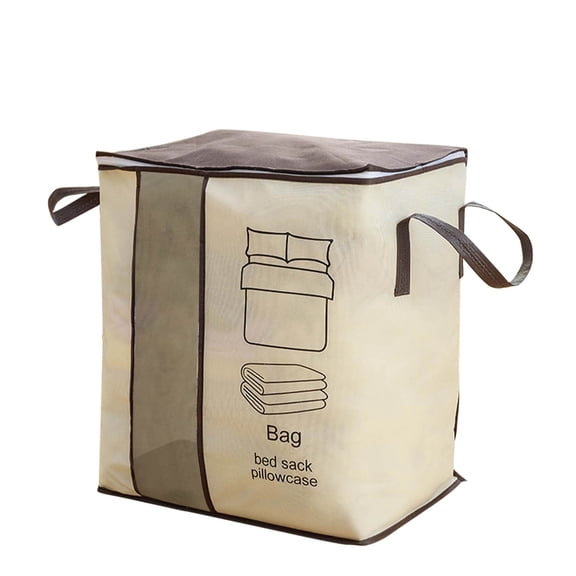 Lssam Blanket Storage Bag with Reinforced Handles for King Comforter and Bedding, Large Breathable Clothes Storage Container with Secure Seal
