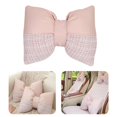 thumbnail image 1 of Lssam Bow Accent Pillow Premium Pink Decorative Cushion in a Distinctive Bow Shape Featuring Intricate Lace Inlays and a Soft Ruffle Border Plush and Supportive Throw Pillow for Sectional Sofa, 1 of 9