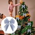 thumbnail image 1 of Lssam Christmas Bows Blue Satin 5 Inch Bulk Pack Designed for Elegant Gift Wrapping and Secure Tree Decoration Complete with Built-In Twist Ties for Easy Fastening, 1 of 5