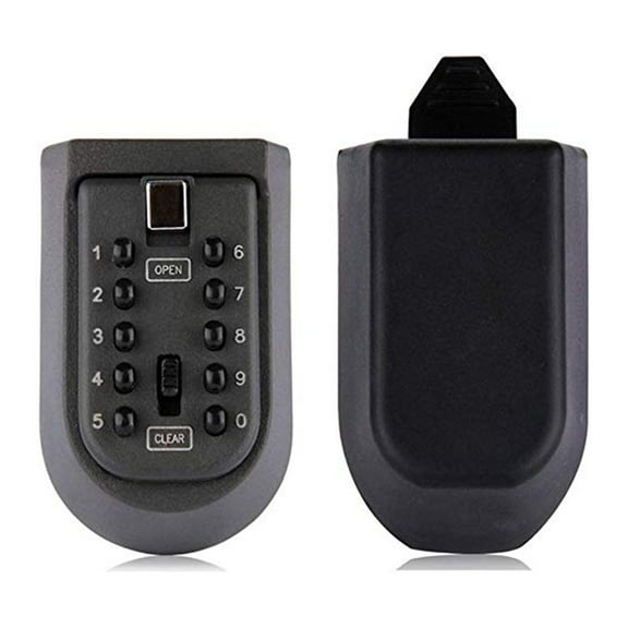 Lssam Clearance! Tool Bag Small Tool Bag Indoor & Outdoor Key Lock Box Wall Mounted Button Combination Key Storage Lock Box With Black Rubber Cover & Wall Fixings For 5 To 7 Keys