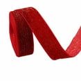 thumbnail image 1 of Lssam Decorative Wired Ribbon Rich Red Velvet Finish 1 Inch Wide Perfect for Adding a Luxurious Touch to Holiday Decor Including Christmas Tree Swag Ornate Gift Packages and Handmade Bows 5 Yards, 1 of 8