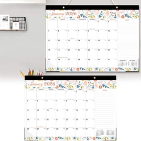 Lssam Desk Calendar 2026-2027 Large, Big Desktop Calendar 2026 - 18-Month Planner with Thick Paper, Large Ruled Blocks & Clear Cover | For Home, School, Office & Wall Organization