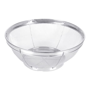 Lssam Fine Mesh Strainer Bowl, Stainless Steel Colander with Resting Base for Pasta Rice Fruit, Small 8.5-Inch Durable Drain Rinse Sifter