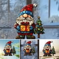 thumbnail image 1 of Lssam Gnome Suncatcher Stained Glass Window Hanging Decor for Christmas Winter Holiday, Handmade Garden Wall Art Indoor Outdoor Ornament, 8x8 Inch Single Piece, 1 of 9
