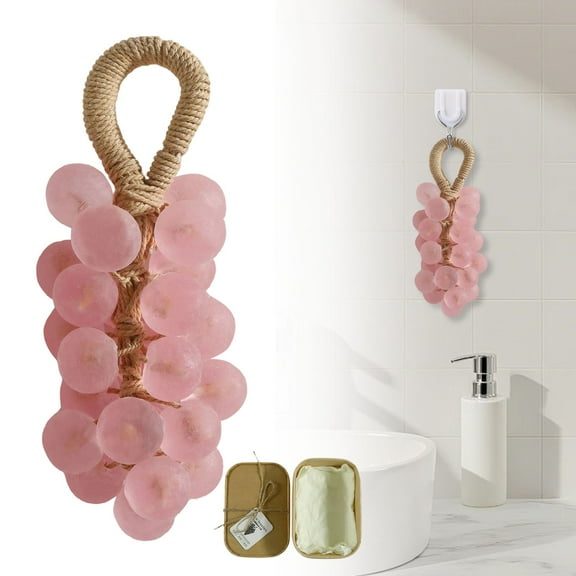 Lssam Grape Soap Set, Crystal Grape Soap and Soap On A Rope, Hand Soap Decorative for Home Decor, Fresh Air Gift for Women and Men
