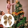 thumbnail image 1 of Lssam Holiday Bows Champagne Satin Ribbon 5 Inch Bulk for Premium Christmas Present Wrapping and Festive Tree Embellishment Includes Secure Twist Ties for Crafting, 1 of 5