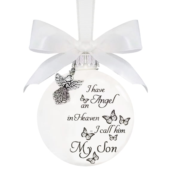 Lssam In Memory Ornaments for Christmas Trees, Butterfly Print Keepsake Memorial Ornament for Loved Ones