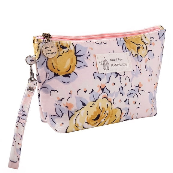Lssam Mini Pouch for Purse, Small Makeup Bag Organizer, Durable Canvas Cosmetic Bag with Secure Closure, 1 Pack