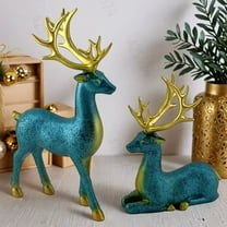 Lssam Reindeer Christmas Decor, Deer Decor, Venados de Navidad - Table Christmas Decorations, Rustic Mini Plastic Figurine - Elegant Christmas Decor for Home Indoor Xmas Holiday Table Decor
