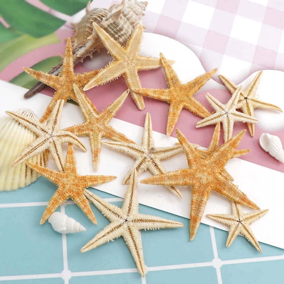 Lssam Resin Starfish Decor, 100-Piece Mini Sea Ornaments for Coastal Wedding Table Decor, Small Starfish Crafts Charms, Beach Theme Home Decor Supplies